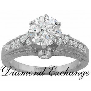 1.41 CT Women's Round Cut Diamond Engagement Ring 14k